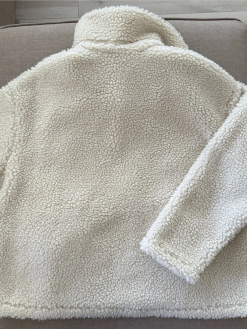 Nike Sportswear Faux Fur Swoosh Jacket - Cream Beige Sherpa Fleece